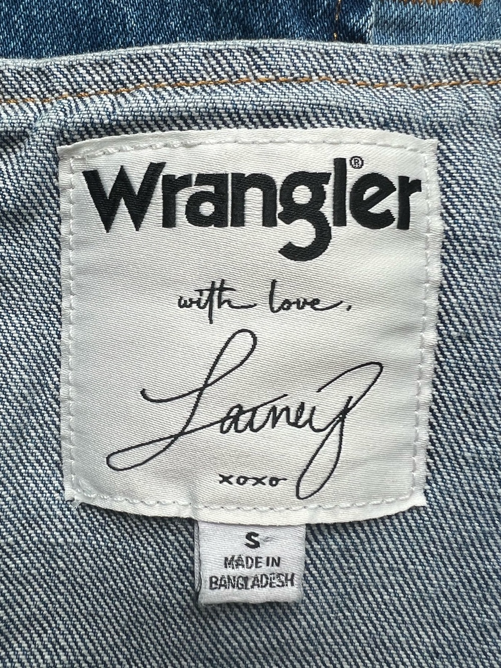 Denim Button Detail with Crystal-Stud Logo - Bright Blue - Picture 4 of 7